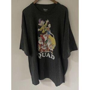 Disney Snow White Dwarfs Squad Unisex Black Short Sleeve Cotton T Shirt